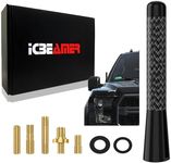 ICBEAMER 3" 76 mm Carbon Fiber Polished Finish & Matte Black Aluminum Short Automotive Auto Radio Universal Fit Antenna with Internal Copper Coil Universal Fit AM/FM Replacement Compatible for Car,