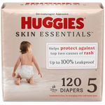 Huggies Size 5 Diapers, Skin Essentials Baby Diapers, Size 5 (27+ lbs), 120 Count (2 Packs of 60)