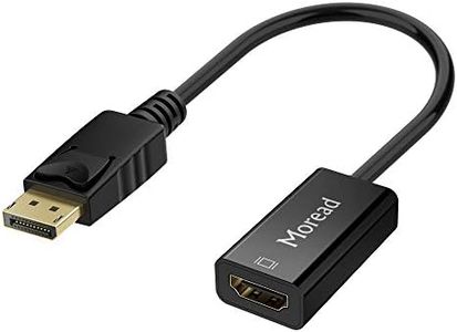 Moread DisplayPort to HDMI Adapter Gold-Plated Display Port to HDMI Converter DP to HDMI Cord (Male to Female) Compatible with Computer Desktop Laptop PC Monitor Projector HDTV - Black