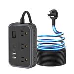 10 IN1 Extension Cord with Multiple Outlets NTONPOWER Flat Plug Power Strip with 4 USB Ports(Include 2 USB C) 15 Ft Extension Cord with USB Ports Surge Protector Power Strip with Flat Cord 6 Outlet