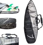 DORSAL Travel Shortboard and Longboard Surfboard Board Day Bag Cover Black/Grey Nylon 7'