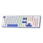 Redragon K685 PRO 104 Keys Wireless Gasket RGB Gaming Keyboard, 3-Modes 100% Layout Mechanical Keyboard w/Hot-Swap Socket, Sound Absorbing Pads & Linear Red Switch, Klein Blue & Oia White