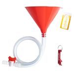 SMOQIO Beer Bong Funnel with Valve, Single Header, Bonus Bottle Opener, 1 Pack