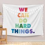 OGILRE We Can Do Hard Things Inspirational Quotes Colorful Word Home Girls Bedroom Decorations Wall Art Hanging Tapestry, Inspirational Motivational Quotes Tapestries, 50x60 Inch