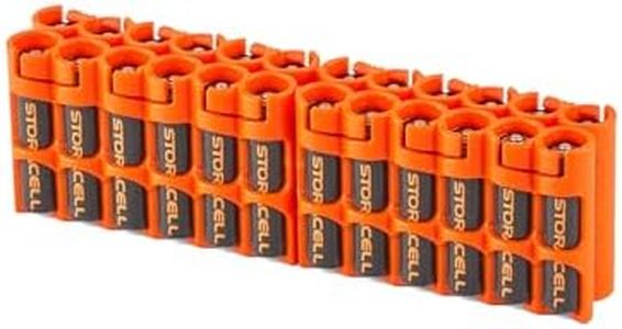 Storacell by Powerpax AAA Battery Storage Caddy, Orange - Holds 24 Batteries (Not Included)