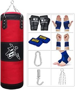 SFEEXUN Punching Bag for Man Women Kids, Indoor/Garden Boxing Bag Unfilled Heavy Bag Set with Punching Gloves, Chain, Ceiling Hook for MMA, Kickboxing, Muay Thai, Karate, Taekwondo