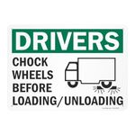 SmartSign "Drivers Chock Wheels Before Loading/Unloading" Sign | 10" x 14" Aluminum