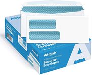 #9 Double Window Security Business Mailing Envelopes for Invoices, Statements and Legal Documents - GUMMED Closure, Security Tinted - Size 3-7/8 x 8-7/8 - White - 24 LB - 500 Count (30129)