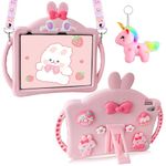 Aolcev for iPad 10th Generation Case 10.9 inch Case Heavy Duty Shockproof Silicone Case with Kickstand Lanyard Unicorn Keychain for Girls Kids Tablet Protective Case for iPad 10th Gen 10.9 inch 2022