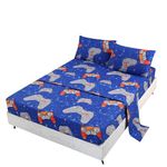 SDIII 4Pcs Blue Gamer Print Sheets Full, Bed in a Bag Gamer Bedding Sheet Full, Video Game Bed Sheet Set for Boys Girls Kids and Teens on Amazon, Full