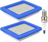 2-Pack 491588S Air Filter for Briggs & Stratton 491588 Toro 20332 Craftsman 33644 Push Lawn Mower & 5062K Spark Plug