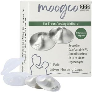 The Original Silver Nursing Cups - 925k Nipple Cups - Nipple Shield for Nursing Newborn - Silver Nipple Covers Breastfeeding (Regular - TriLaminate)
