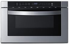 Summit MDR245SS 24" Wide Built-In Drawer Microwave for Installation in Wall or Island Openings, 1.2 cu.ft. Interior, 115V AC/60 Hz, Black/SS (24 Inch)