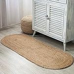 Rugs Avenue | Natural Solid Jute/Sisal Braided Oval Rug, Beige, 2x5 Feet (MR-2223-0003F)