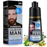 Men's Beard & Moustache Dark Brown Dye, Instant Color 100% Grey Hair Coverage for Beard, Mustache & Hair, 3 in 1 Beard Dye, Shampoo & Conditioner for a Thicker Fuller & Natural Looking, 200ML