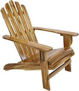 Sunnydaze Rustic Natural Fir Adirondack Chair with Light Charred Finish - 250-Pound Weight Capacity