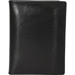 Mancini RFID Secure Men's Unique Vertical Wing Wallet, Black, Under Seat