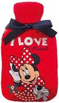 I Love Minnie Hot Water Bottle-Disney Minnie Mouse Hot Water Bottle & Cover Set 2LTR