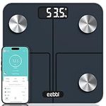 EEBBL Body Fat Scale Bluetooth, Digital Body Weight Bathroom Scales Weighing Scale Smart BMI Scales, Body Composition Monitors with Smartphone App, Black 400 lb(Stone/lb/kg)