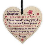 RED OCEAN Daughter Gifts Wooden Heart Daughter Birthday Card Daddy Daugher Gifts Mother Daughter Gifts Keepsake