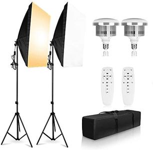 Abeststudio Softbox Lighting Kit 2X 85W 3200K-5600K Bi-Color Dimmable LED Softbox with Adjustable Light Stand for Photography Portraits Fashion Advertising Photo Shooting YouTube Video