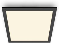 PHILIPS LED Panel Square Ceiling Light SceneSwitch Dimmable 2700K 12W [Warm White - Black]. for Indoor Lighting, Livingroom and Bedroom
