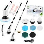 Tusmad New Electric Spin Scrubber 9 in 1 Cordless Cleaning Brush and golves with Adjustable Speed, LED Display, Electric Scrubber for Cleaning Bathroom Tub Tile Floor Electric Cleaning Brush