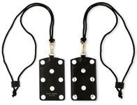 Kate Spade New York ID Badge Holder with Lanyard, Vegan Leather Slim Card Wallet, Name Tag Case for Work, School, or Travel (Picture Dot)