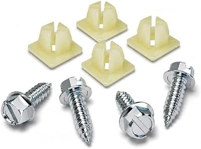 OttoSpeed Rustproof License Plate Screws with Nylon Inserts for US Domestic Vehicles & Select Imports – Stainless Steel Fastener Kit for Vehicles that Use Plastic Inserts (Chrome-Slotted)
