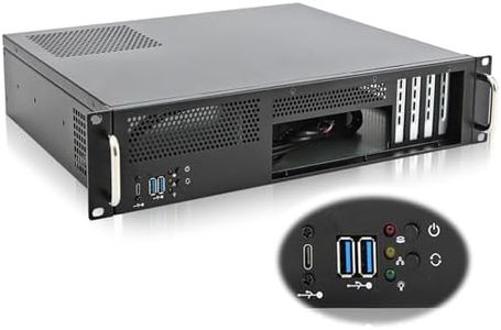 RackChoice 2U Server Chassis Short Depth 14.17" Front I/O with 2 x 3.5“ (int.) mATX M/B,Support ATX PSU with Either top or Side Cooling