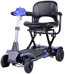 EasyLife Remote Folding Mobility Scooter - 12 Month Warranty - Ultra-Lightweight & Dual Lithium Batteries, Unparalleled Mileage (Blue)