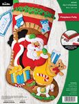 Bucilla, Fireplace Folly 18" Felt Applique Stocking Making Kit, Perfect for Holiday DIY Arts and Crafts, 89585E