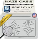 MAZE OASIS - 5X Faster Drying - Premium Bathroom Mat Set (2 Pack) [The Dry Home System] – Stone Bath Mats for Bathroom & Dish Drying Mat Stone – Non Slip Diatomaceous Earth – Zen Sterling