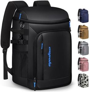 Capolo Cooler Backpack Insulated Waterproof for Women Men, Leak Proof Backpack Coolers Thermal Bag Soft Travel Cooler Bag Portable Ice Chest Lunch Backpack for Camping Picnic(Leather Black,45 Cans)