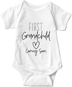 listery First Grandchild Onesie Grandma First Grandbaby Coming Soon Onesie Baby Announcement Pregnancy For Grandparents 3M