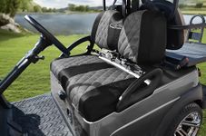 Golf Cart Seat Covers Fit to Club Car Precedent,DS and Yamaha,Breathable Washable Polyester Mesh Cloth. Renew Your Golf Cart. (Grey/Black)