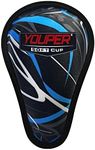 Youper Boys Youth Soft Foam Protective Athletic Cup (Ages 7-12), Kid Athletic Cup for Baseball, Football, Lacrosse, Hockey, MMA (Black Blue)