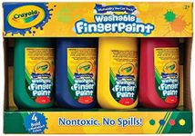 CRAYOLA 55 2005 Washable Kids Fingerpaints, Paint Supplies for Kids, 2 Years, 3 Years, Non-Toxic, Pre-School, 4 x 147ml, Multi