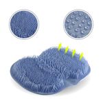 PRIME PICK Shower Foot & Back Scrubber, Silicone Bath Massage Cushion Brush with Suction Cups for Body Scrubber Improve Foot Circulation & Soothes Tired Feet (Pack of 2, Blue)