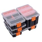 Makitoyo MP009 Hardware & Parts Organizers Versatile and Durable Storage Toolbox, 4PCS Set