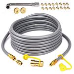 Uniflasy 5249 Propane to Natural Gas Conversion Kit Fits Blackstone 28", 36" Griddles Tailgater Rangetop Combo & Single Burner Rec Stove, 3/8" Natural Hose 10Feet with Quick Connect Fitting