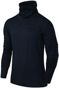 TCA Men’s Warm-Up Funnel Neck Thermal Running Top - Clematis Blue Marl, Large