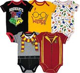 Warner Bros Harry Potter Baby Boys' 5-Pack Bodysuits Hogwarts Gryffindor (3-6 Months)