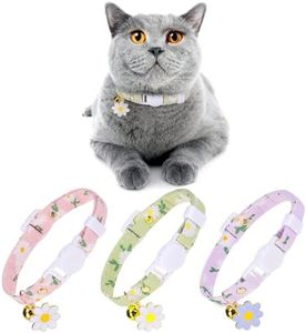 DILLYBUD Breakaway Cat Collars with Bells and Charms, Personalized Adjustable Safety Buckle Collar for Kitten Cats Girl and Boys (DIL-6121514_DSY)