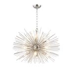 Urchin Chandelier 24" Emme Starburst 12 Light Pendant Lamp Astra Silver Sputnik Ceiling Lamp Satellite Nickel Polished Kitchen Island Center Dining Living Room