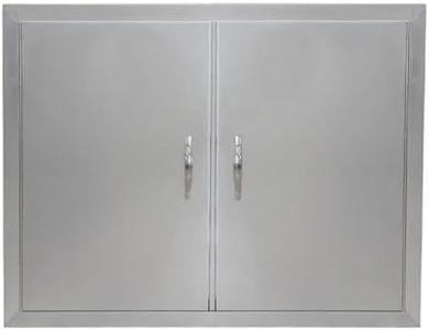 BBQ Access Door 31" W x 24" H, Garvee Grill Door Double Door Brushed Stainless Steel, Outdoor Kitchen Doors for BBQ Island Grilling Station