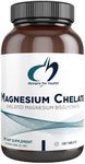 Designs for Health Magnesium Chelate Tablets - 200mg Magnesium Bisglycinate Chelate - Non-GMO Supplement Designed to be Easier on The Stomach (120 Tablets)