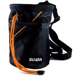 Sukoa Chalk Bag for Rock Climbing - Bouldering Chalk Bag Bucket with Quick-Clip Belt and 2 Large Zippered Pockets - Rock Climbing Gear Equipment