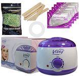 Wax Warmer, Hair Removal Waxing Kit, Electric Pot Heater Melts with Accessories. Painless Rapid Waxing of Face, Body, Bikini Area, Total Home Waxing Solutions for Men & Women by Vaxy (Aloe)