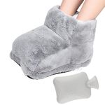 LUFEIS Foot Warmer, Heated Foot Warmer with Hot Water Bottle, Washable and Removable Hot Water Bottle Foot Muff, 30x25cm Heated Slippers for Feet, Non Electric Heated Foot Warmer for Men & Women